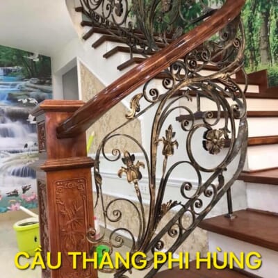 Cầu thang sắt nghệ thuật tại Hà Nội. Báo giá cầu thang sắt nghệ thuật